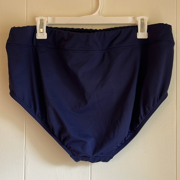 Lands' End Navy & Blue Beach Coastal Vacation Swim Dresskini with Bottoms Sz 18W - Picture 12 of 16